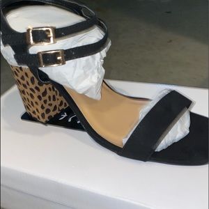 Brand new black/cheetah print heels